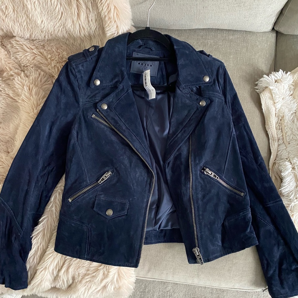 Suede navy jacket